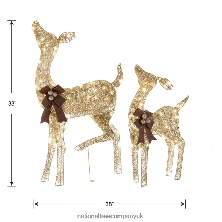 decoration | National Tree Company 38 in and 28 in Pre-Lit Fawn with Doe Decoration F2L4F590